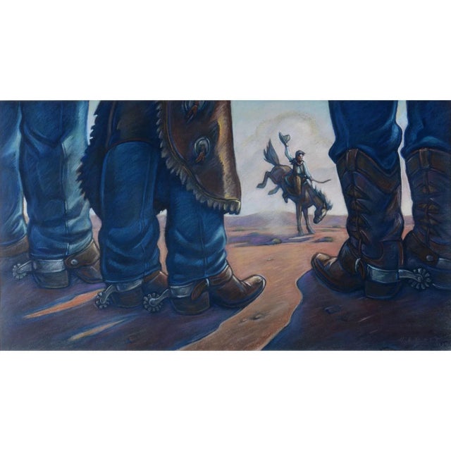 Pastel on paper "Rider & Boots" by Howard Post. Illustration from Under the Moon and Stars by Scott Emerson. This Howard...