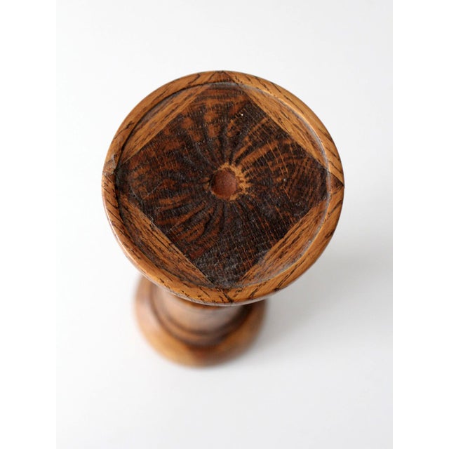 Vintage Oak Pedestal Stand For Sale - Image 9 of 9