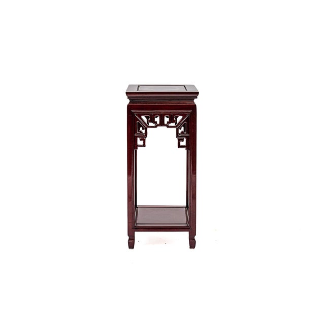 Vintage Ming Dynasty Pedestal or Plant Stand. Featuring Ru Yi Apron wood work meaning "as you wish"- an auspicious symbol....