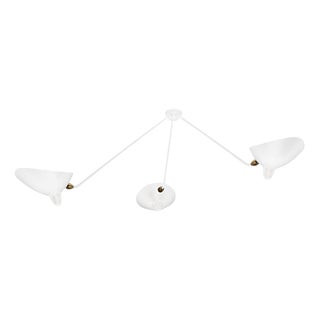 Modern White Three Fixed Arms Spider Ceiling Lamp from Serge Mouille For Sale