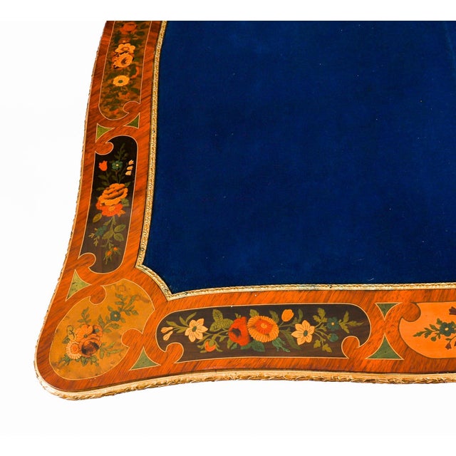 Antique French Louis Revival Floral Marquetry Console or Card Table, 19th Century For Sale - Image 16 of 18