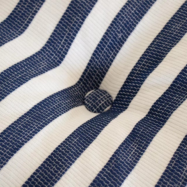 Blue Stripe Circle Pillow For Sale - Image 4 of 5