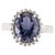 Metal Antique Iolite Halo Ring With Diamond Accents in 925 Sterling Silver - Size 7.5 For Sale - Image 7 of 11