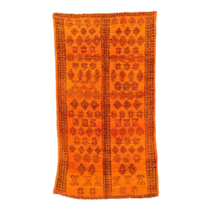 Orange Vintage Moroccan Rug - 5'5" X 9'12" Ft