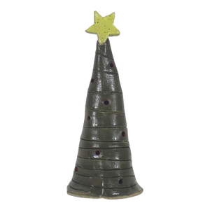 Vintage Studio Pottery Christmas Tree Tea Light Candleholder