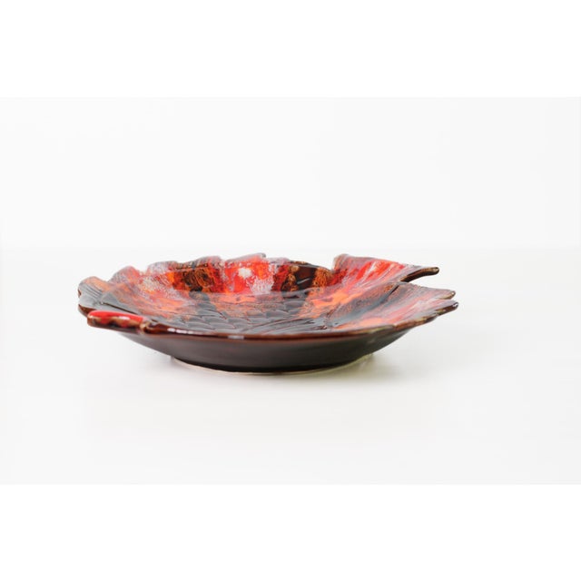 Mid 20th Century Vallauris French Pottery Fish Platter in Orange and Brown Glaze For Sale - Image 4 of 16
