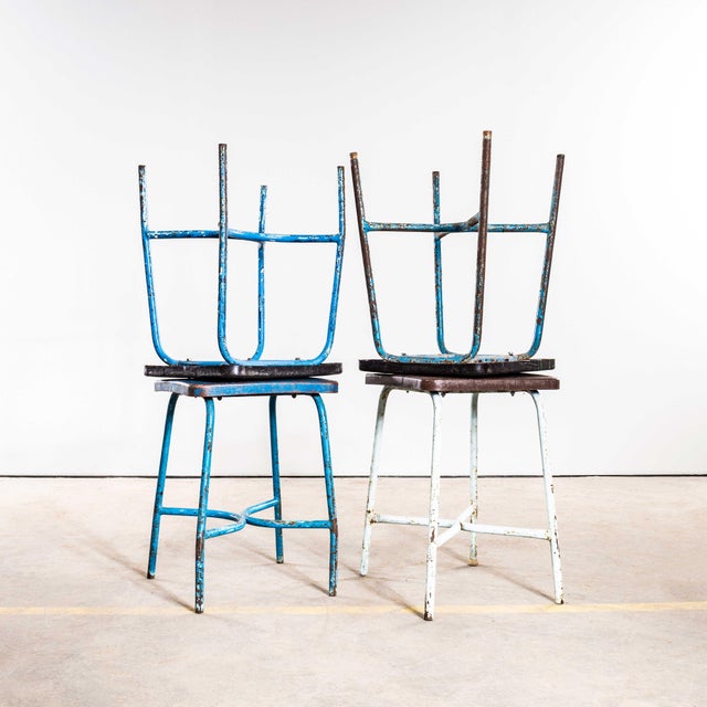 Workshop Stools with Bakelite Seats, 1950s, Set of 4 For Sale - Image 10 of 10