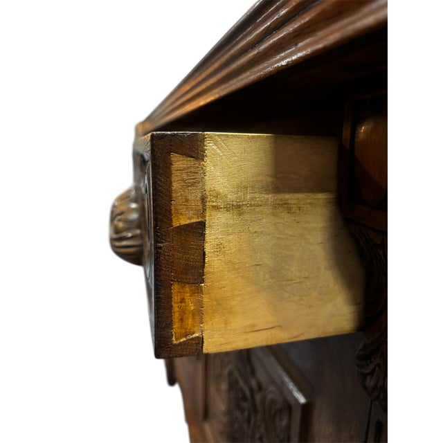 1920s 1920s Carved Oak Sideboard Bar For Sale - Image 5 of 8