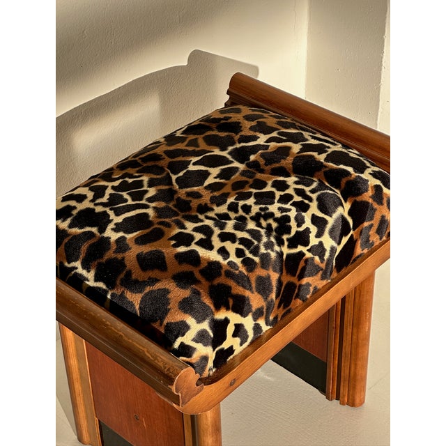 Art Deco Ottoman in Spotted Leo Fabric, 1930s For Sale - Image 3 of 6