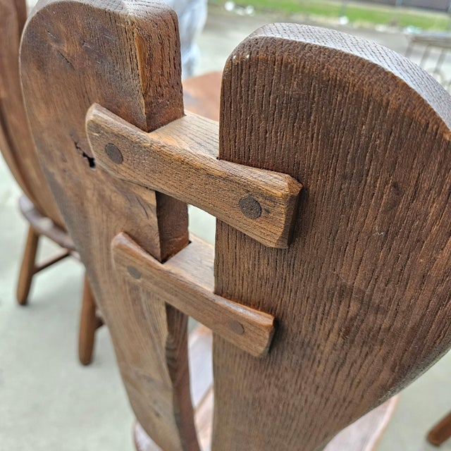 Brown Brutalist Dining Set from De Puydt Belgium 1970s, Set of 5 For Sale - Image 8 of 14