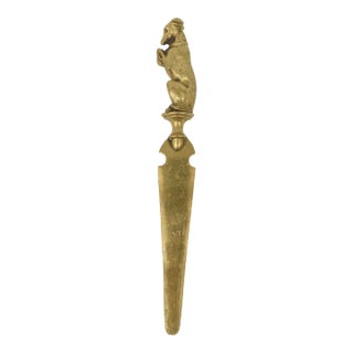 Vintage Brass Dachshund Dog Letter Opener, 1950's For Sale