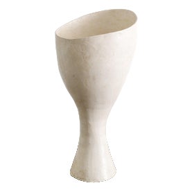 White Sculptural and Plaster Vase by Grillo Demo For Sale