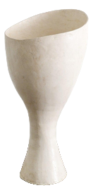 White Sculptural and Plaster Vase by Grillo Demo