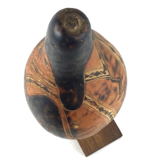 Vintage Artisan Painted Wood Gourd Statue For Sale - Image 4 of 9