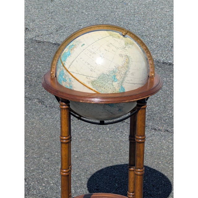 Wood Mid Century Terrestrial Wood Standing Floor Globe For Sale - Image 7 of 9