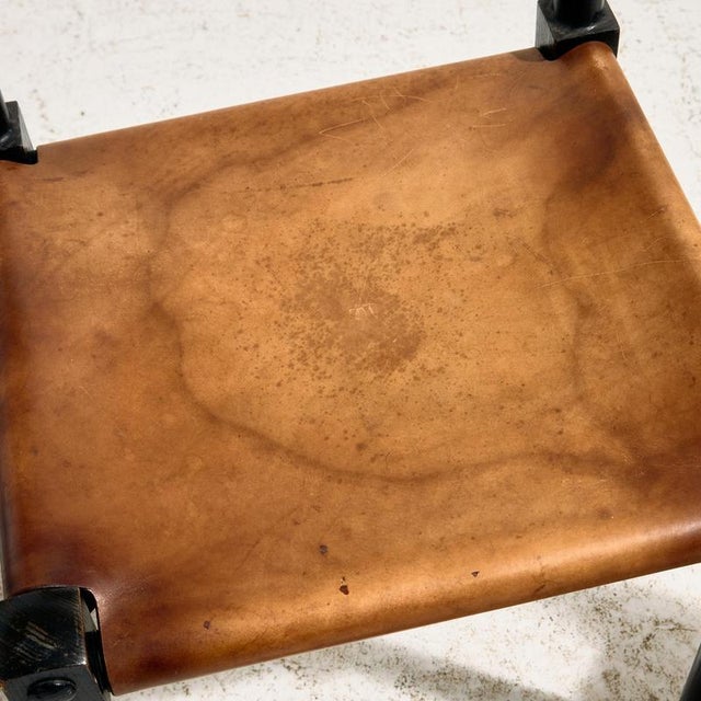 Brutalist Beech and Leather Chairs, 1970s, Set of 4 For Sale - Image 12 of 17