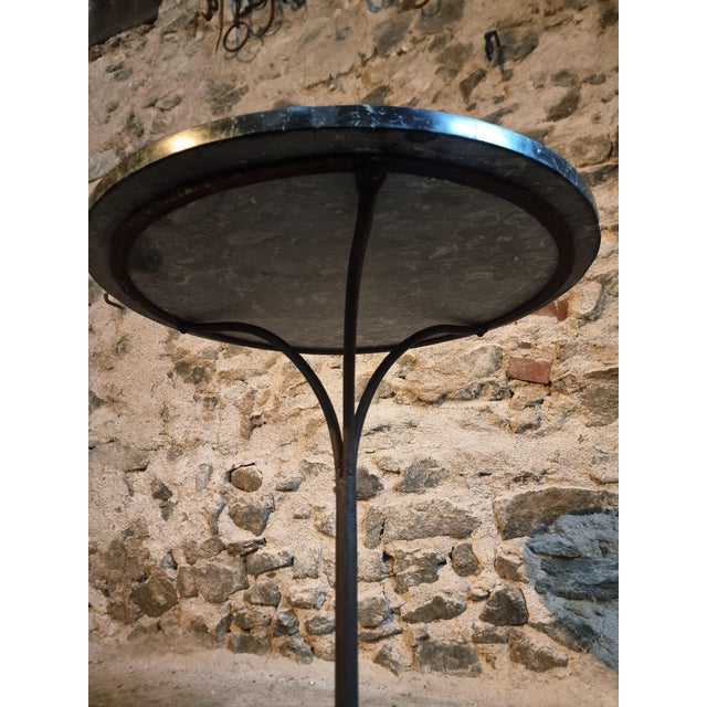 Antique French Bistro Table with Marble Top and Cast Iron Base, 1890s For Sale - Image 14 of 16