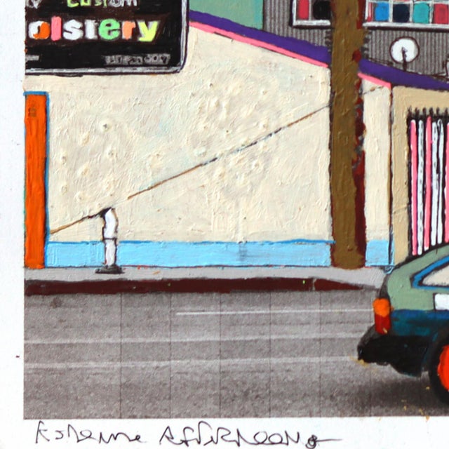 Contemporary Redondo Afternoon - Original Contemporary Cityscape Mixed Media Painting on Paper by Fabio Coruzzi For Sale - Image 3 of 6