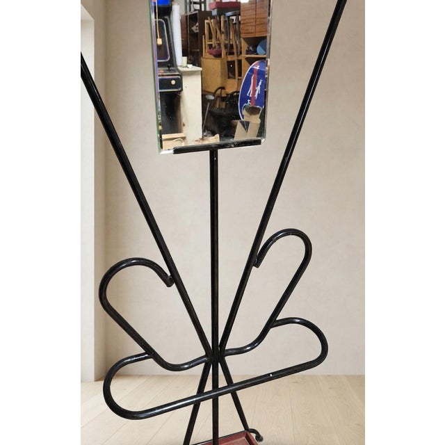 Vintage Coat Rack in Black Metal by Roger Feraud, 1970s For Sale - Image 4 of 8