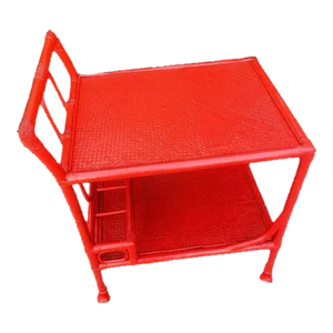 1980s South Beach Bamboo & Rattan Bar Cart