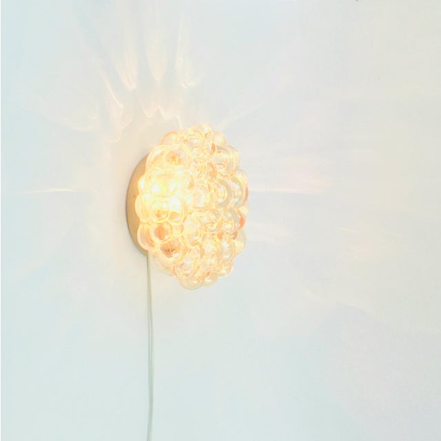 Gold Mid-Century Modern Amber Bubble Glass Wall Light by Helena Tynell for Limburg, Germany, 1970s For Sale - Image 8 of 12