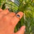 18k Gold Blue Sapphire Square Ring With Pinion Bezel Black Rhodium Size 5.5 For Sale - Image 10 of 16