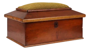 French Art Deco Sewing Box with Yellow Top, 1900s