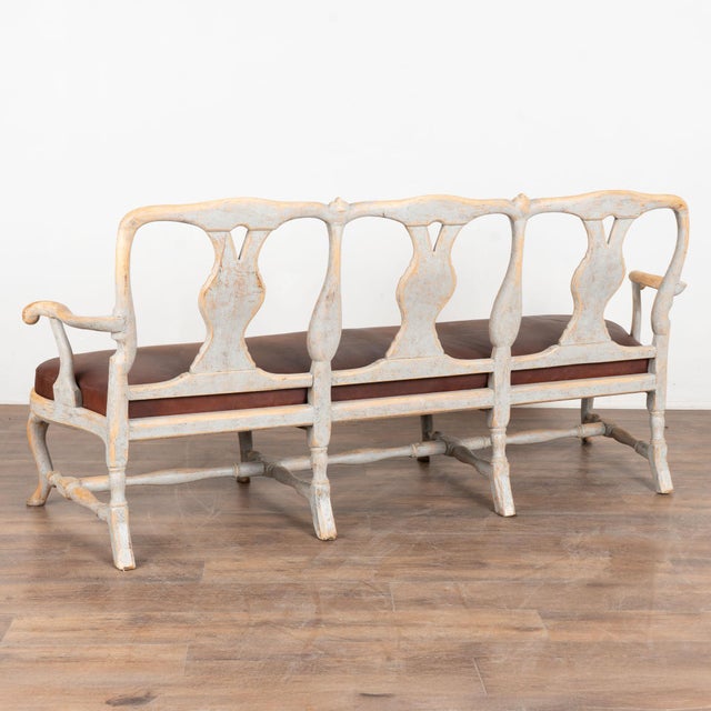 Early 19th Century Swedish Rococo Painted Pine Bench Settee For Sale - Image 10 of 10