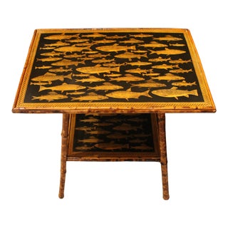 Circa 1880 English Bamboo Side Table For Sale