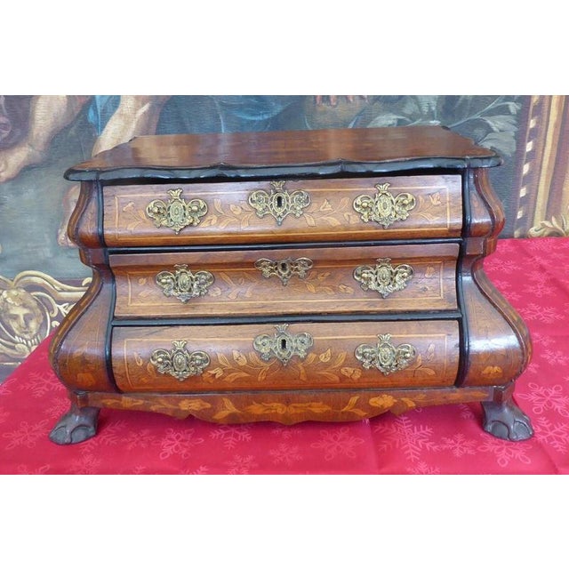 Antique Dutch Floral Marquetry Tabletop Chest, 1820 For Sale - Image 10 of 18