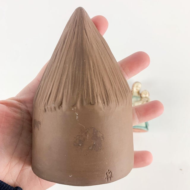 Mid 20th Century Rare Vintage Karlsruhe Germany Madonna Child Jesus Pottery Figurine Shrine House For Sale - Image 5 of 10