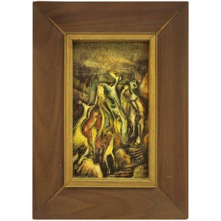 Judith Pins, Abstract Expressionist "Fire Dance" Oil Painting Israeli Artist For Sale