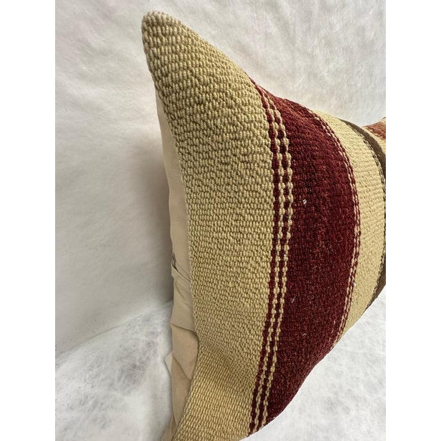 Contemporary Turkish Hemp Pillow Cushion Natural Brown Black Beige Pillow Cushion Cover 16" x 24" For Sale - Image 3 of 4
