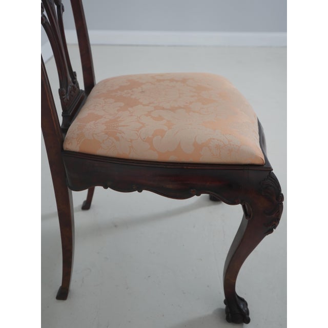 Set of 4 Antique Chippendale Style Mahogany Dining Chairs For Sale - Image 10 of 18