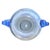 Hand-blown Murano art glass vase featuring a classic amphora form with applied cobalt blue scroll handles. The surface...