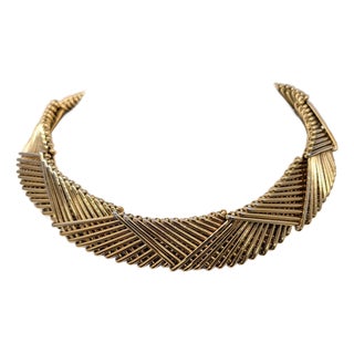 Vintage Signed Napier Goldtone Collar Necklace For Sale