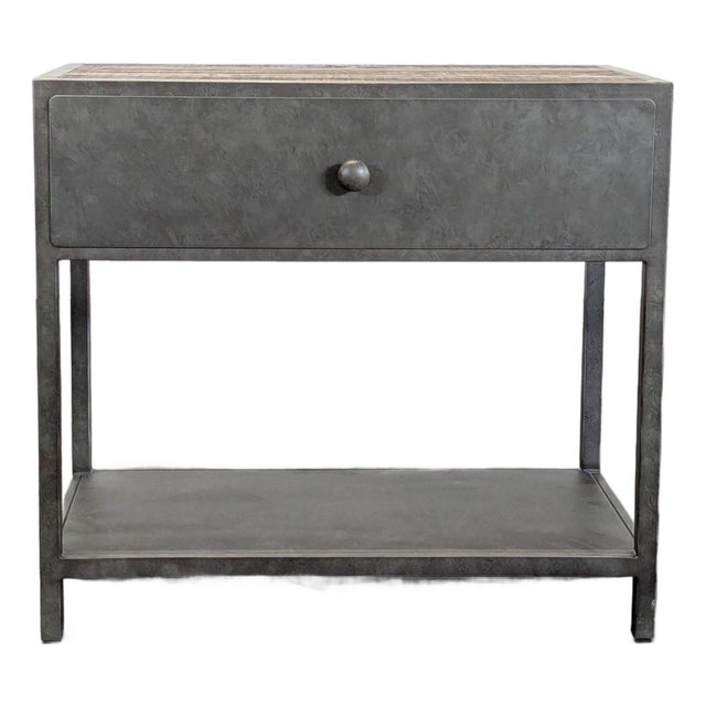 Pottery Barn Big Daddy's Antiques Metal Nightstand For Sale
