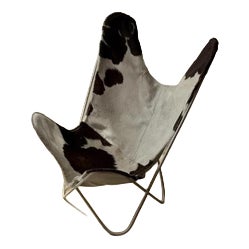Vintage Cowhide Leather Butterfly Chair, 1970s For Sale