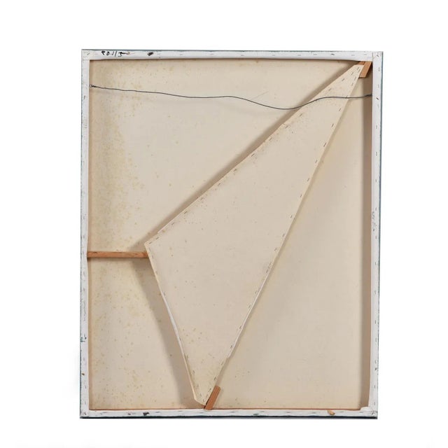 Vintage 1980s Memphis Style 3d Abstract Geometric Mixed Media Combine Painting For Sale - Image 11 of 11