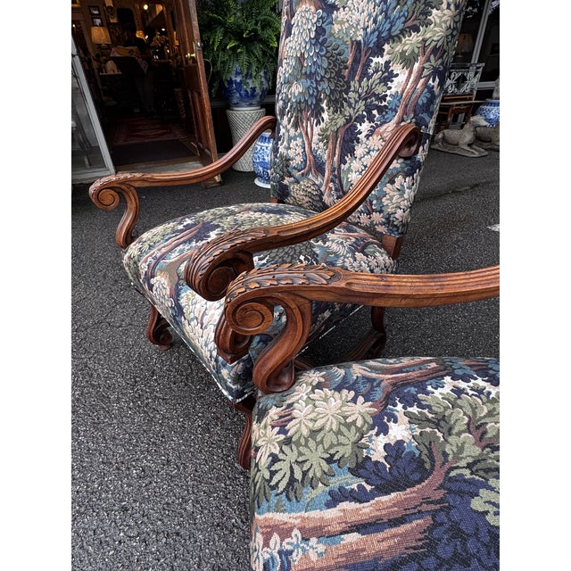 Wood Newly Upholstered French Arm Chairs For Sale - Image 7 of 11
