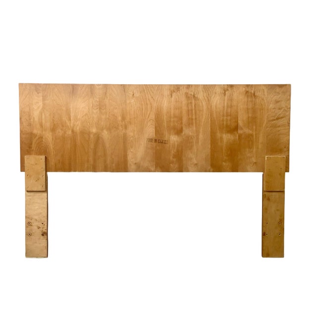 Tan Vintage Modern Brutalist Queen Headboard by Tobago Furniture For Sale - Image 8 of 10