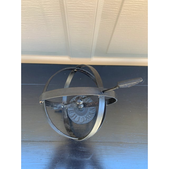 Metal Black Iron Armillary Globe Sculpture – Traditional Landscape & Garden Decor For Sale - Image 7 of 10