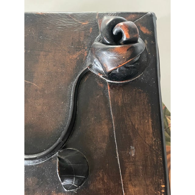 Vintage Large Leather Box With Rose Motif For Sale - Image 9 of 13