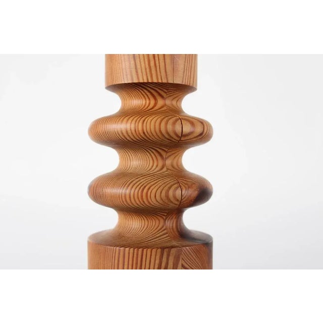 Tall Table Lamps in Pine by Uno Kristiansson for Luxus, Sweden, 1970s, Set of 2 For Sale - Image 6 of 9