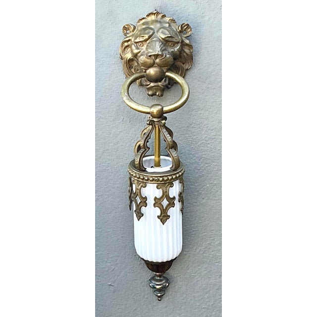 Vintage Gothic Lions Head Sconce For Sale - Image 9 of 12