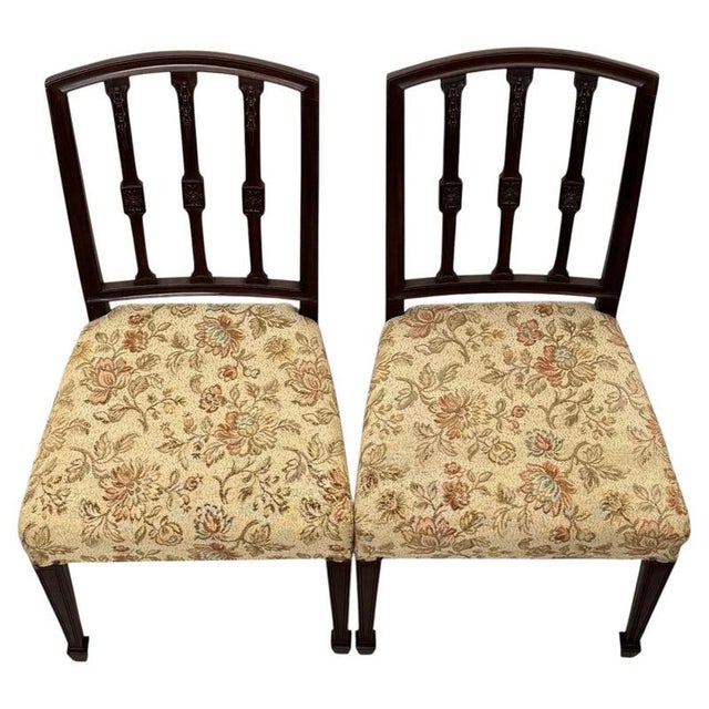 Antique Mahogany Dining Chairs, 1900s, Set of 6 For Sale - Image 3 of 11
