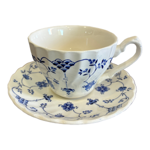 Late 20th Century Myott Finlandia Blue & White Teacup and Saucer