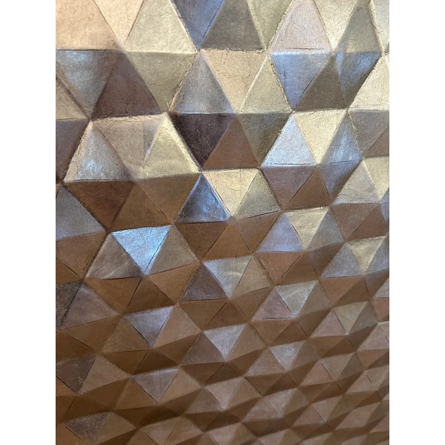 Wood Very Large 3 Dimensional Geometric Silverleaf Wall Sculpture For Sale - Image 7 of 10