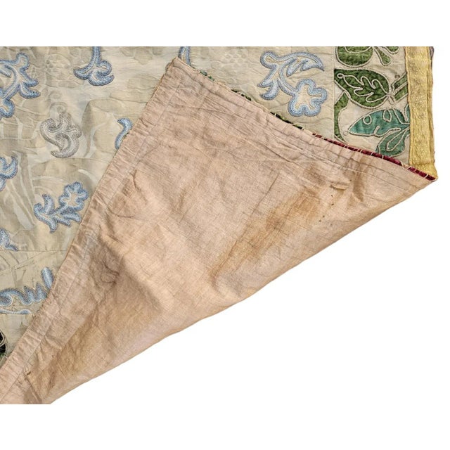 Linen Late 18th Century Italian Alter Cloth Handmade Applique For Sale - Image 8 of 9