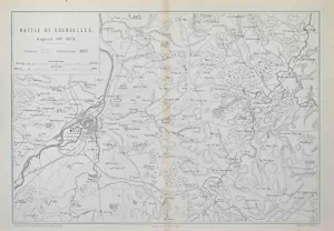 Battle of Courcelles Lithograph by R. Walker, 1872